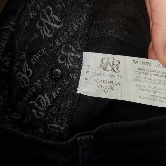 NWT Rock & Republic, 12, Black, frayed long shorts, Coachella style - Picture 4 of 5